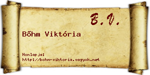 Bőhm Viktória névjegykártya