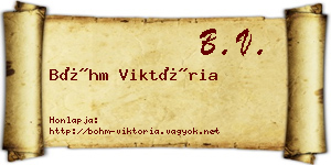 Bőhm Viktória névjegykártya